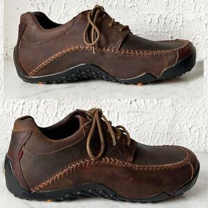 Wolverine Brown Leather Moc Toe Lace-Up Oxford Shoes Men's 7.5 EW Casual Comfort